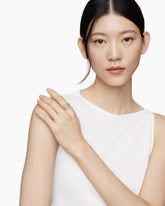 Crossover Ring in Sterling Silver with Diamonds, 12mm